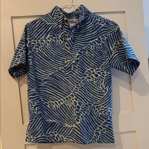 Blue Wave Pattern Boys Shirt